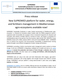 New  press release: SUPROMED platform for water, energy, and fertilizers management in Mediterranean agro-ecosystems available now!